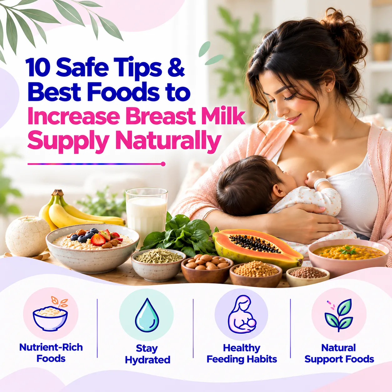 10 Safe Tips & Best Foods to Increase Breast Milk Supply Naturally