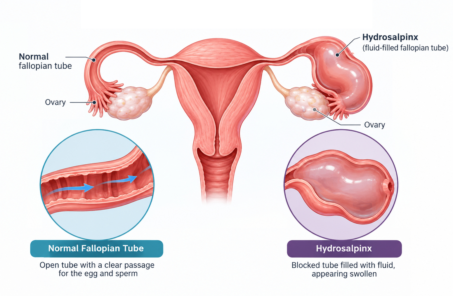Hydrosalpinx (fluid-filled fallopian tube)
