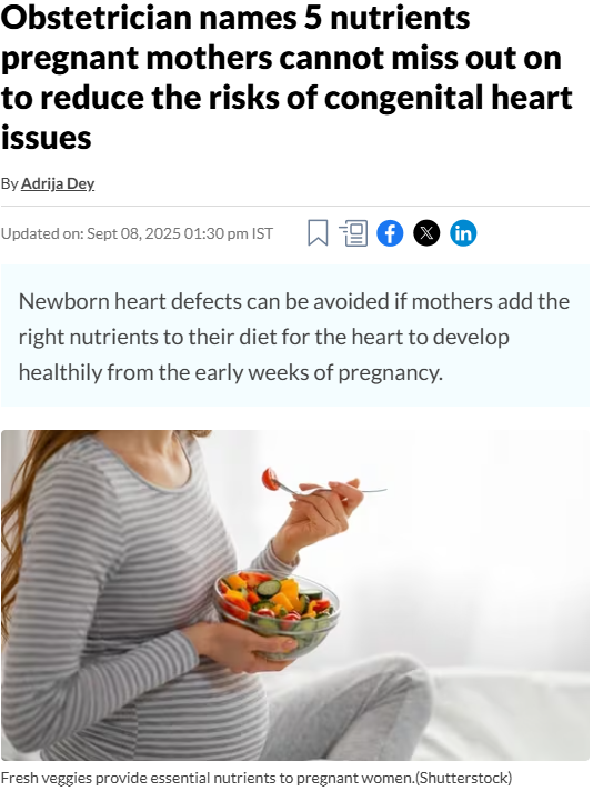 Obstetrician names 5 nutrients pregnant mothers cannot miss out on to reduce congenital heart risks