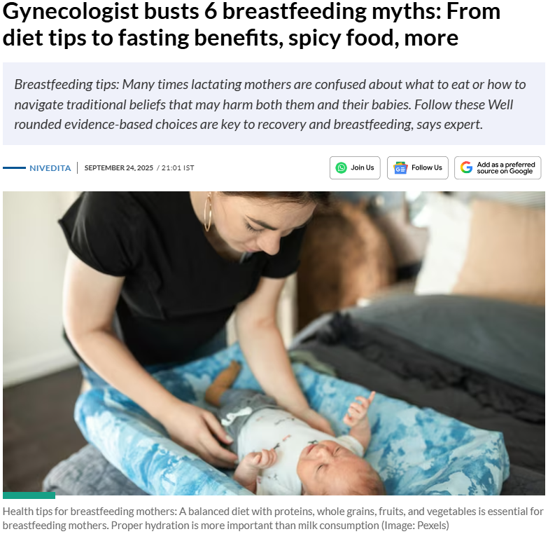 Gynecologist busts 6 breastfeeding myths – from diet tips to fasting benefits