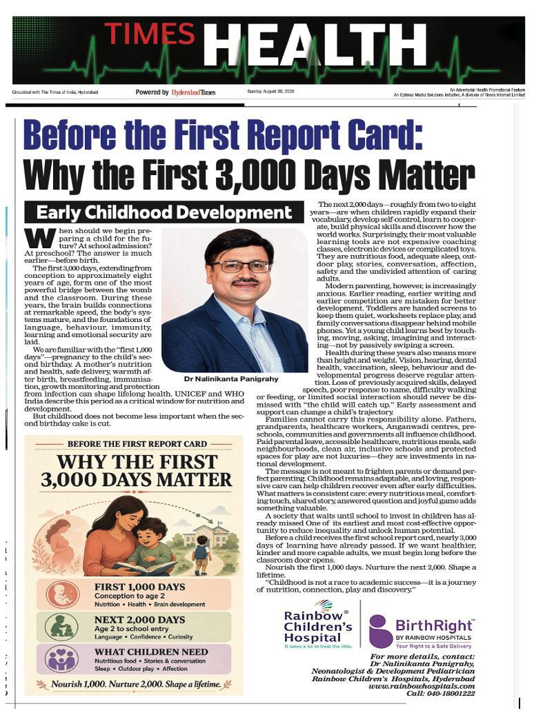 Before the First report card: Why the First 3000 Days Matter